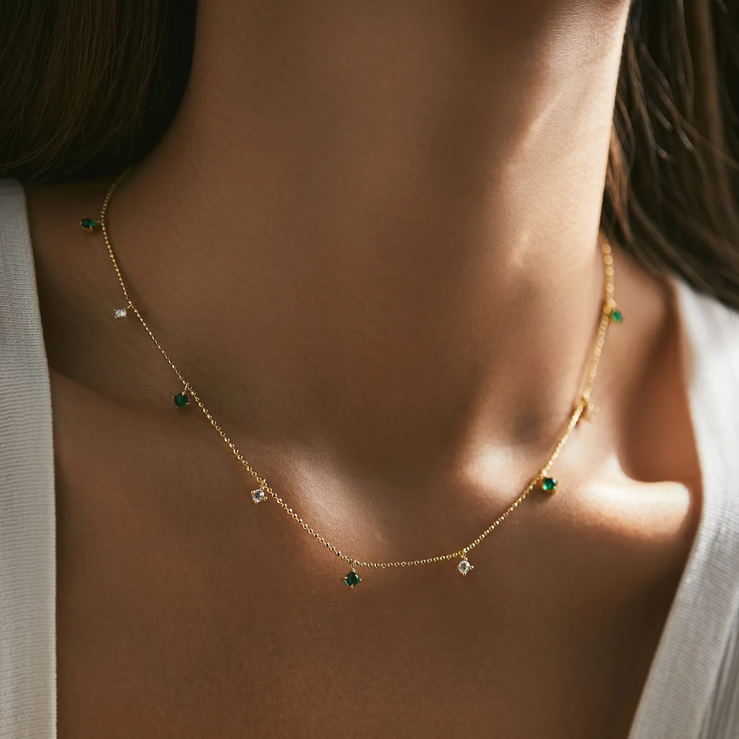 925 Sterling Silver French Vintage Clavicle Chain Necklace 80300012 - image1