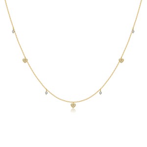 925 Sterling Silver Pave Teardrop Charm Necklace 80300016