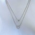 Love Heart Zirconia Pendant Layered Necklace 80400001