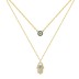 Evil Eye Hamsa Hand Zirconia Pendant Layered Necklace 80400002