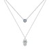 Evil Eye Hamsa Hand Zirconia Pendant Layered Necklace 80400002