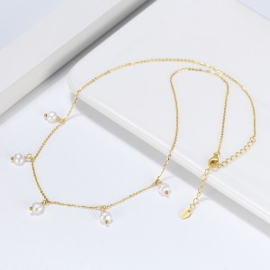 925 Sterling Silver Fresh Water Pearl Charm Necklace 80400010