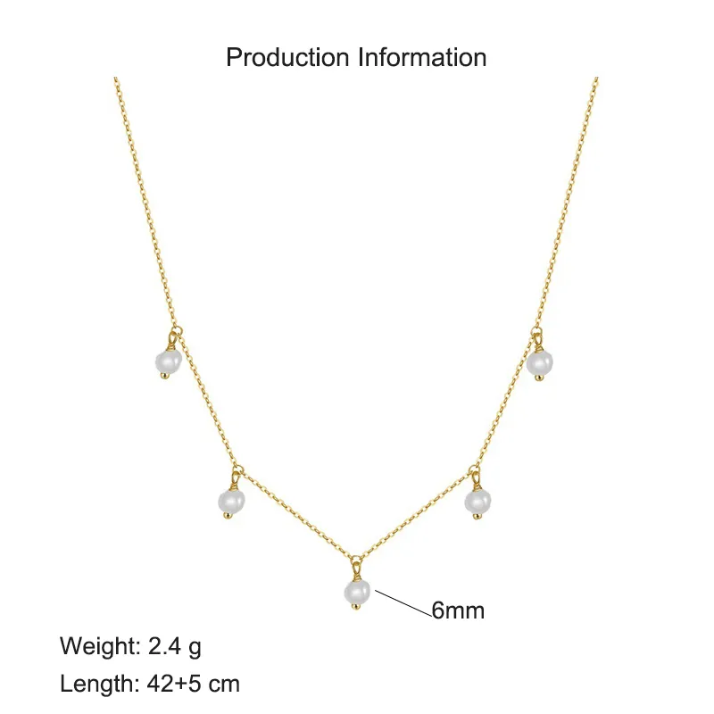925 Sterling Silver Fresh Water Pearl Charm Necklace 80400010 - image2
