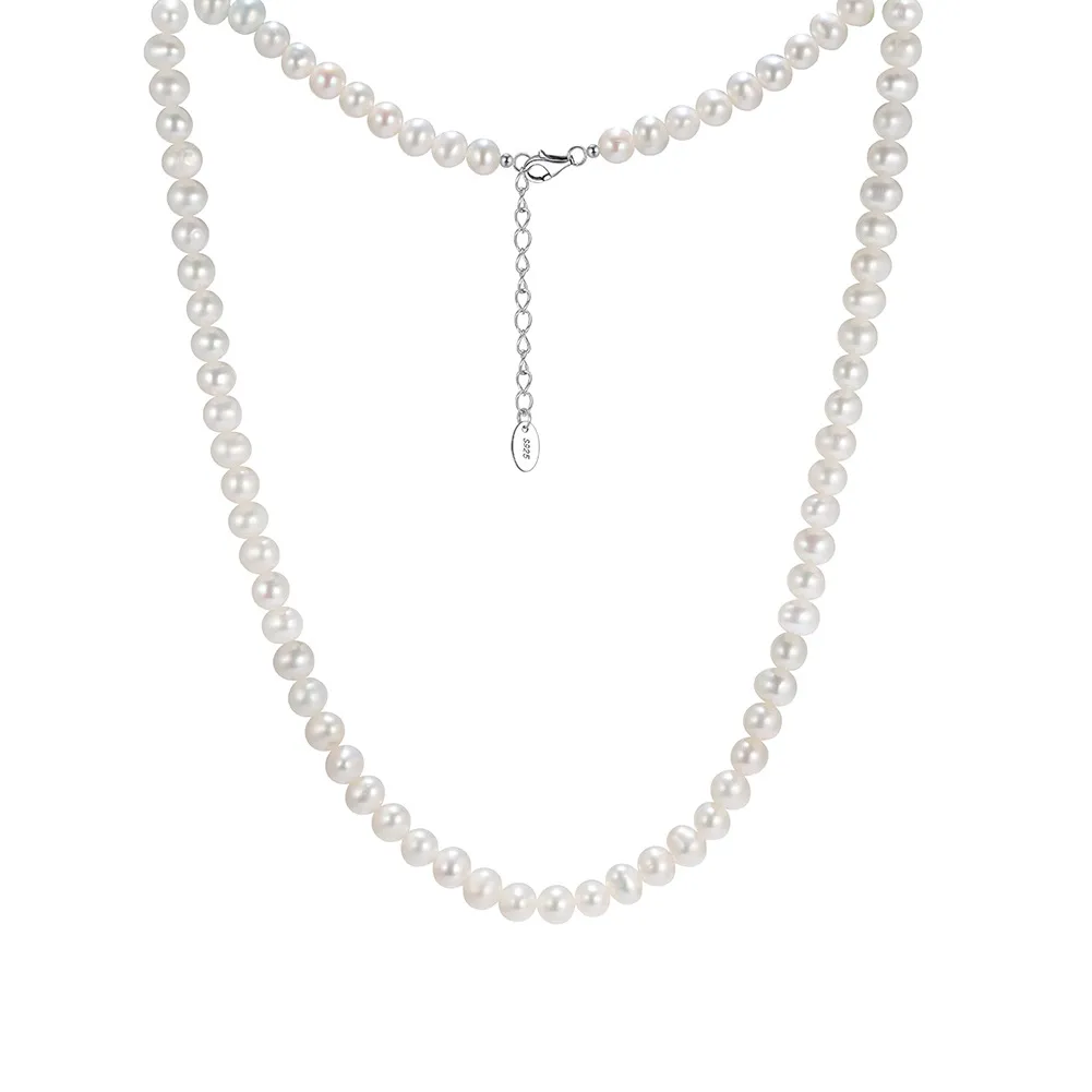 925 Sterling Silver Classic Freshwater Pearl Necklace 80500004