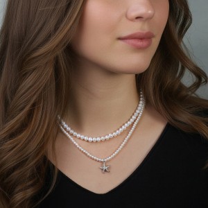 925 Sterling Silver Classic Freshwater Pearl Necklace 80500004