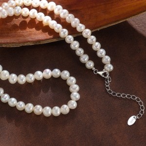 925 Sterling Silver Classic Freshwater Pearl Necklace 80500004
