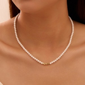 925 Sterling Silver Pearl Textured Nugget Necklace 80500007