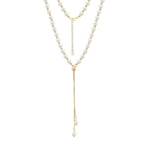925 Sterling Silver Adjustable Pearl Lariat Tassel Necklace 80500011 925 Sterling Silver Adjustable Pearl Lariat Tassel Necklace 80500011