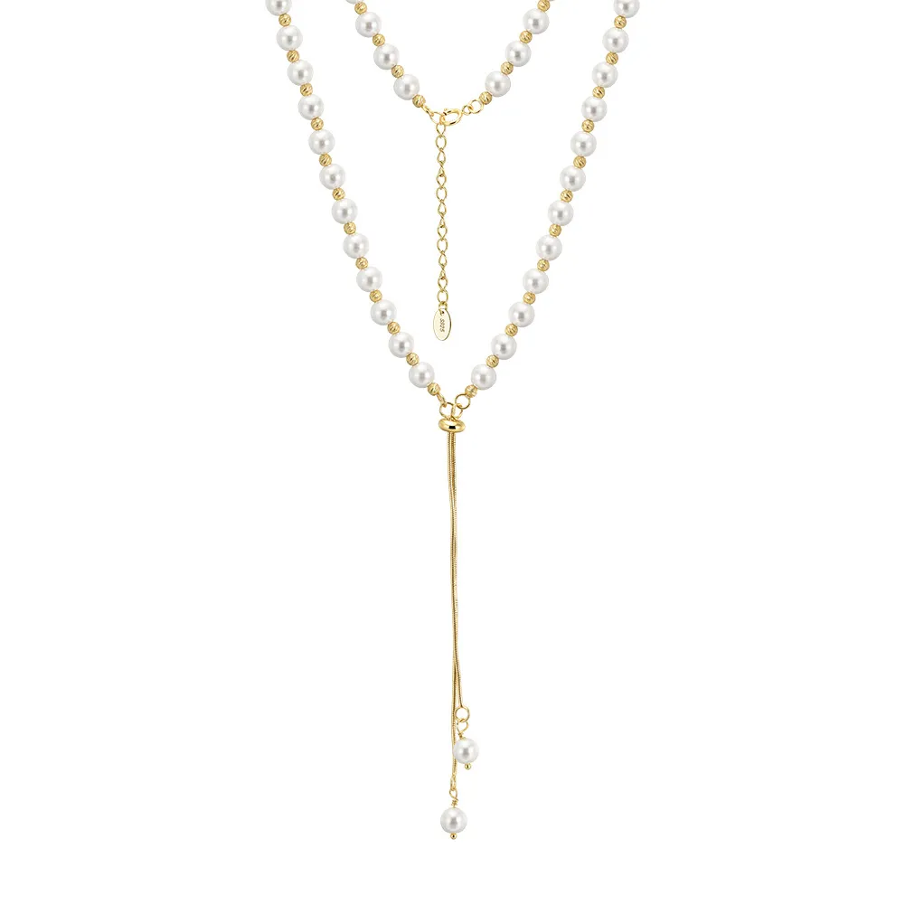 925 Sterling Silver Adjustable Pearl Lariat Tassel Necklace 80500011 925 Sterling Silver Adjustable Pearl Lariat Tassel Necklace 80500011