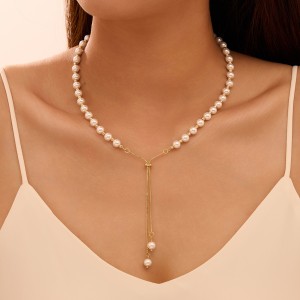 925 Sterling Silver Adjustable Pearl Lariat Tassel Necklace 80500011 925 Sterling Silver Adjustable Pearl Lariat Tassel Necklace 80500011