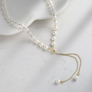 925 Sterling Silver Adjustable Pearl Lariat Tassel Necklace 80500011 925 Sterling Silver Adjustable Pearl Lariat Tassel Necklace 80500011