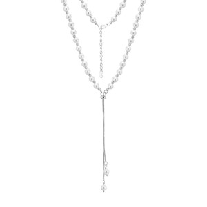 925 Sterling Silver Adjustable Pearl Lariat Tassel Necklace 80500011 925 Sterling Silver Adjustable Pearl Lariat Tassel Necklace 80500011