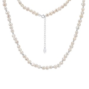 925 Sterling Silver Minimalist Freshwater Pearl Necklace 80500014