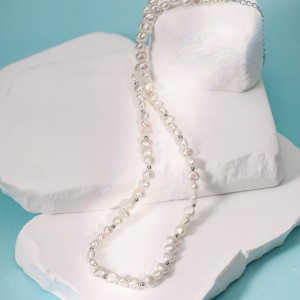 925 Sterling Silver Minimalist Freshwater Pearl Necklace 80500014