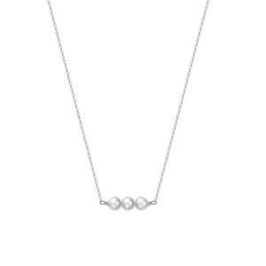 Wholesale 925 Sterling Silver Three Freshwater Pearl Bar Necklace 80500019 Wholesale 925 Sterling Silver Three Freshwater Pearl Bar Necklace 80500019