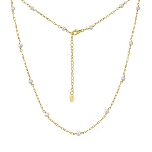 Wholesale 925 Sterling Silver Freshwater Pearl Paperclip Chain Necklace 80500020 Wholesale 925 Sterling Silver Freshwater Pearl Paperclip Chain Necklace 80500020