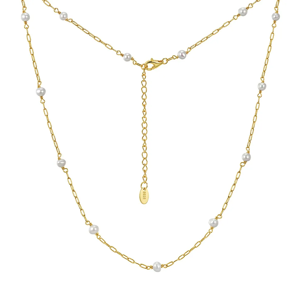 Wholesale 925 Sterling Silver Freshwater Pearl Paperclip Chain Necklace 80500020 Wholesale 925 Sterling Silver Freshwater Pearl Paperclip Chain Necklace 80500020