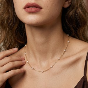 Wholesale 925 Sterling Silver Freshwater Pearl Paperclip Chain Necklace 80500020 Wholesale 925 Sterling Silver Freshwater Pearl Paperclip Chain Necklace 80500020