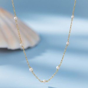 Wholesale 925 Sterling Silver Freshwater Pearl Paperclip Chain Necklace 80500020 Wholesale 925 Sterling Silver Freshwater Pearl Paperclip Chain Necklace 80500020