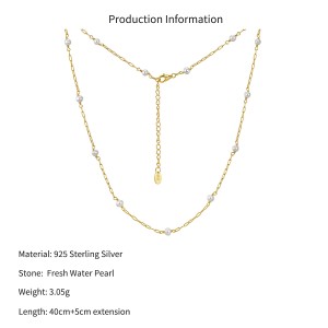 Wholesale 925 Sterling Silver Freshwater Pearl Paperclip Chain Necklace 80500020 Wholesale 925 Sterling Silver Freshwater Pearl Paperclip Chain Necklace 80500020