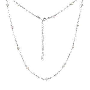 Wholesale 925 Sterling Silver Freshwater Pearl Paperclip Chain Necklace 80500020 Wholesale 925 Sterling Silver Freshwater Pearl Paperclip Chain Necklace 80500020