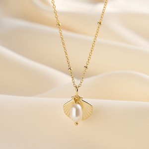 Wholesale 925 Sterling Silver Freshwater Pearl Seashell Pendant Necklace 80500022 Wholesale 925 Sterling Silver Freshwater Pearl Seashell Pendant Necklace 80500022
