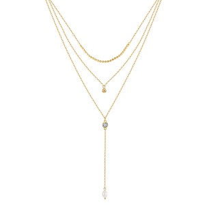 Wholesale 925 Sterling Silver Layered CZ Pearl Y Necklace 80500024 Wholesale 925 Sterling Silver Layered CZ Pearl Y Necklace 80500024
