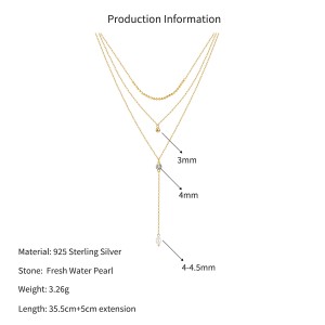 Wholesale 925 Sterling Silver Layered CZ Pearl Y Necklace 80500024 Wholesale 925 Sterling Silver Layered CZ Pearl Y Necklace 80500024