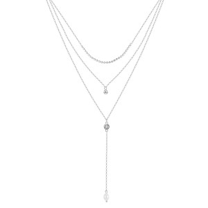 Wholesale 925 Sterling Silver Layered CZ Pearl Y Necklace 80500024 Wholesale 925 Sterling Silver Layered CZ Pearl Y Necklace 80500024