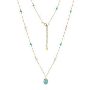 Wholesale 925 Sterling Silver Freshwater Pearl Turquoise Pendant Necklace 80500026 Wholesale 925 Sterling Silver Freshwater Pearl Turquoise Pendant Necklace 80500026