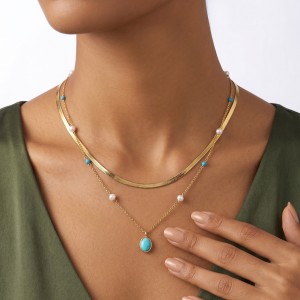 Wholesale 925 Sterling Silver Freshwater Pearl Turquoise Pendant Necklace 80500026 Wholesale 925 Sterling Silver Freshwater Pearl Turquoise Pendant Necklace 80500026