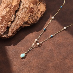 Wholesale 925 Sterling Silver Freshwater Pearl Turquoise Pendant Necklace 80500026 Wholesale 925 Sterling Silver Freshwater Pearl Turquoise Pendant Necklace 80500026