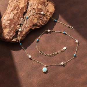 Wholesale 925 Sterling Silver Freshwater Pearl Turquoise Pendant Necklace 80500026 Wholesale 925 Sterling Silver Freshwater Pearl Turquoise Pendant Necklace 80500026