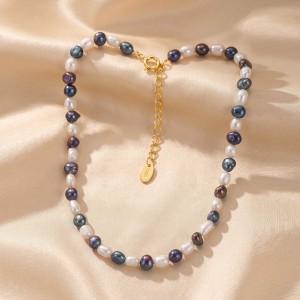 Wholesale 925 Sterling Silver Natural Freshwater Pearl Strand Necklace 80500027 Wholesale 925 Sterling Silver Natural Freshwater Pearl Strand Necklace 80500027