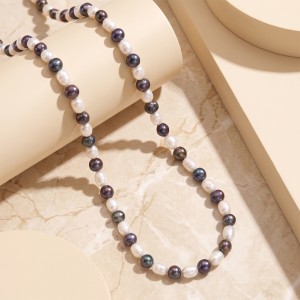 Wholesale 925 Sterling Silver Natural Freshwater Pearl Strand Necklace 80500027 Wholesale 925 Sterling Silver Natural Freshwater Pearl Strand Necklace 80500027