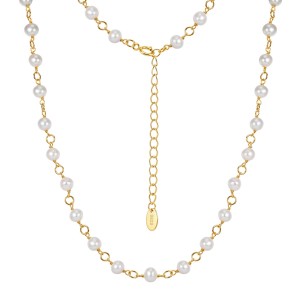 Wholesale 925 Sterling Silver Freshwater Pearl Station Chain Necklace 80500029 Wholesale 925 Sterling Silver Freshwater Pearl Station Chain Necklace 80500029