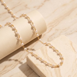 Wholesale 925 Sterling Silver Freshwater Pearl Station Chain Necklace 80500029 Wholesale 925 Sterling Silver Freshwater Pearl Station Chain Necklace 80500029