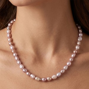 Wholesale 925 Sterling Silver Pink Purple White Freshwater Pearl Color Block Necklace 80500030 Wholesale 925 Sterling Silver Pink Purple White Freshwater Pearl Color Block Necklace 80500030