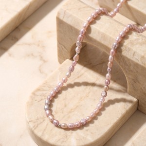 Wholesale 925 Sterling Silver Pink Purple White Freshwater Pearl Color Block Necklace 80500030 Wholesale 925 Sterling Silver Pink Purple White Freshwater Pearl Color Block Necklace 80500030