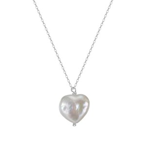 Wholesale 925 Sterling Silver Natural Heart Baroque Pearl Pendant Necklace 80500031 Wholesale 925 Sterling Silver Natural Heart Baroque Pearl Pendant Necklace 80500031
