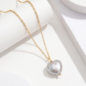 Wholesale 925 Sterling Silver Natural Heart Baroque Pearl Pendant Necklace 80500031 Wholesale 925 Sterling Silver Natural Heart Baroque Pearl Pendant Necklace 80500031