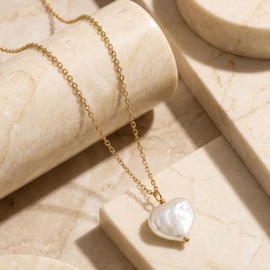 Wholesale 925 Sterling Silver Natural Heart Baroque Pearl Pendant Necklace 80500031 Wholesale 925 Sterling Silver Natural Heart Baroque Pearl Pendant Necklace 80500031