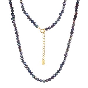 Wholesale 925 Sterling Silver Natural Black Freshwater Baroque Pearl Necklace 80500032 Wholesale 925 Sterling Silver Natural Black Freshwater Baroque Pearl Necklace 80500032