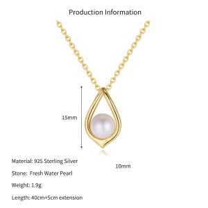 Wholesale 925 Sterling Silver Natural Freshwater Pearl Pendant Necklace 80500038 Wholesale 925 Sterling Silver Natural Freshwater Pearl Pendant Necklace 80500038