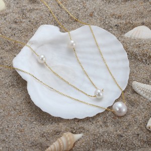 Wholesale 925 Sterling Silver Natural Freshwater Pearl Double Layer Necklace 80500040 Wholesale 925 Sterling Silver Natural Freshwater Pearl Double Layer Necklace 80500040