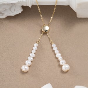Wholesale 925 Sterling Silver Adjustable Baroque Freshwater Pearl Tassel Necklace 80500044 Wholesale 925 Sterling Silver Adjustable Baroque Freshwater Pearl Tassel Necklace 80500044