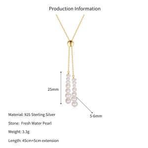 Wholesale 925 Sterling Silver Adjustable Baroque Freshwater Pearl Tassel Necklace 80500044 Wholesale 925 Sterling Silver Adjustable Baroque Freshwater Pearl Tassel Necklace 80500044