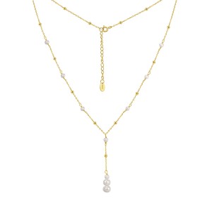 Wholesale 925 Sterling Silver Freshwater Pearl Lariat Necklace 80500047 Wholesale 925 Sterling Silver Freshwater Pearl Lariat Necklace 80500047
