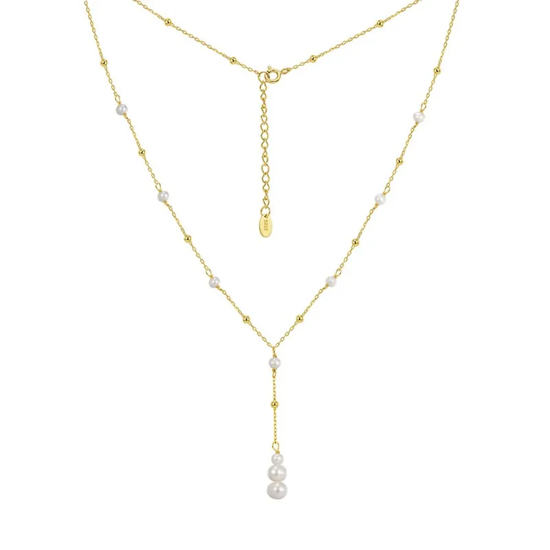 Wholesale 925 Sterling Silver Freshwater Pearl Lariat Necklace 80500047 Wholesale 925 Sterling Silver Freshwater Pearl Lariat Necklace 80500047