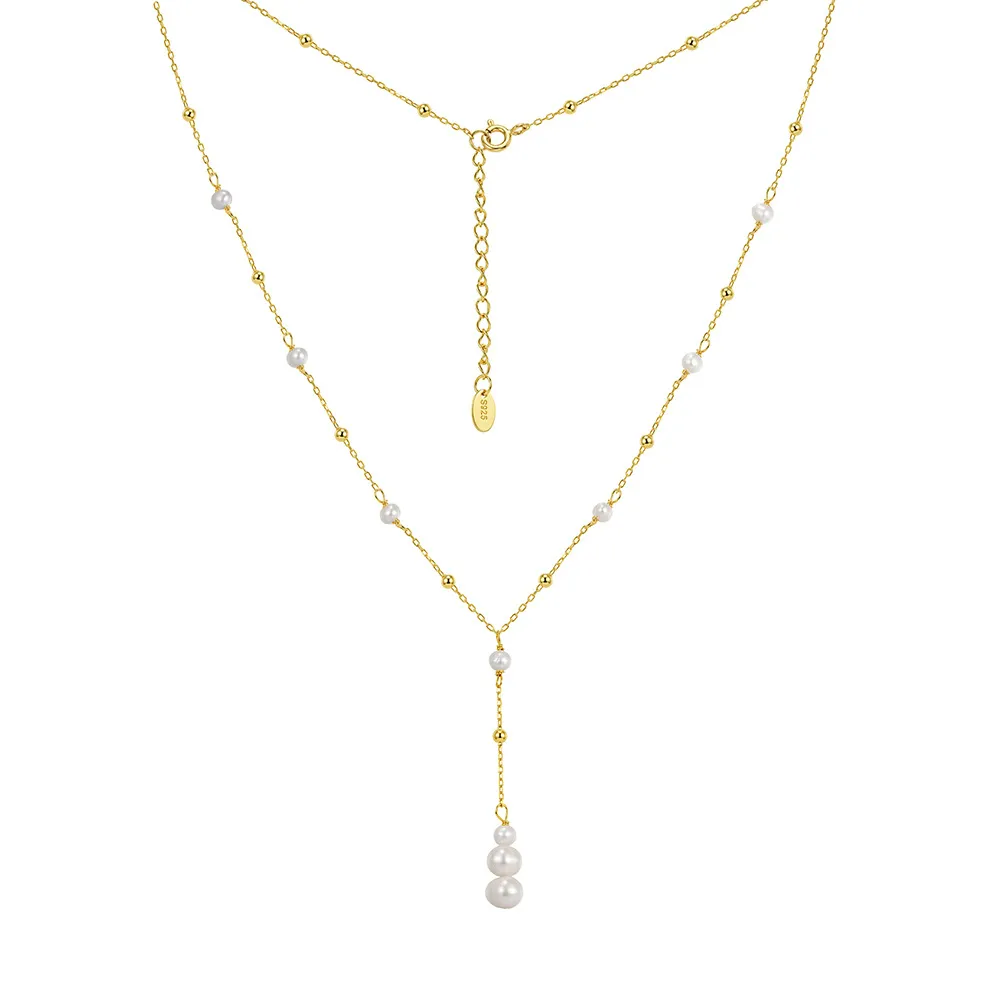 Wholesale 925 Sterling Silver Freshwater Pearl Lariat Necklace 80500047 Wholesale 925 Sterling Silver Freshwater Pearl Lariat Necklace 80500047